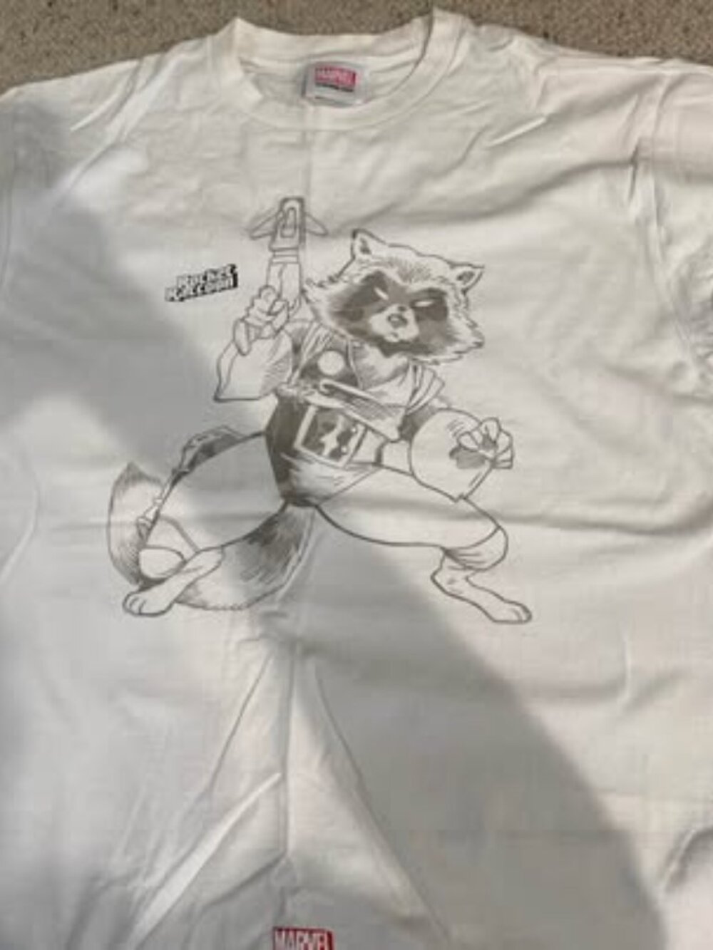 BAPE x Marvel Rocket Raccoon T-Shirt - White, Size L